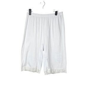 HMD Underwear Slip Shorts Womens 3XL White Lace Trim Cotton Anti-Chafe Bloomers